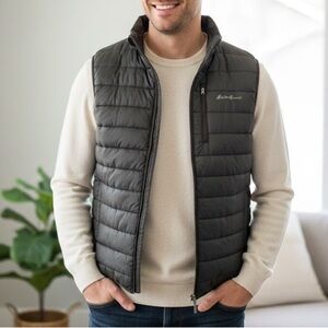 Eddie Bauer Men's Packable Quilted Puffer Vest Black Size Large Gorpcore